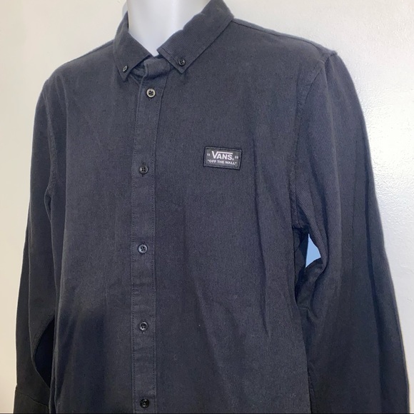 Vans Men's Wilton Crest Button- Down Shirt new Black Medium - Picture 5 of 16